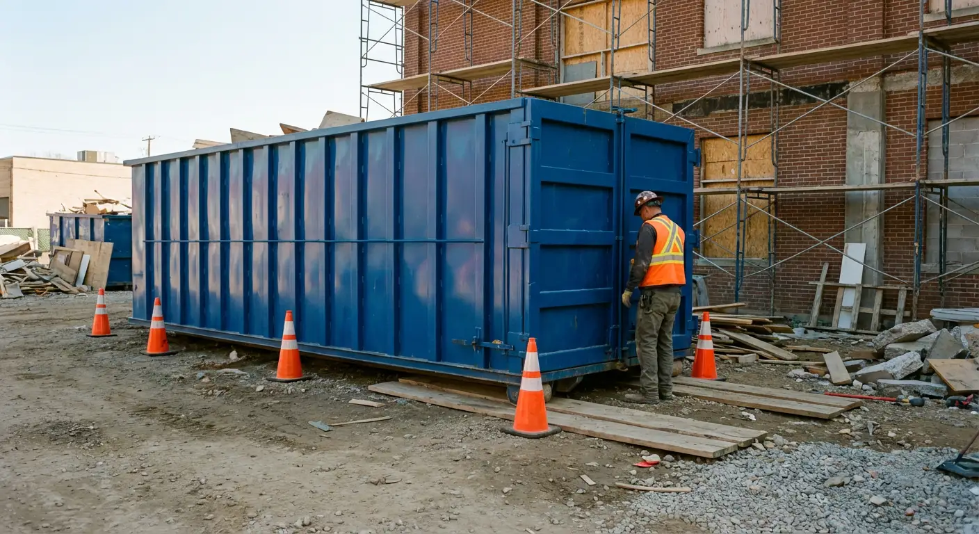 Safety inspection of dumpster placement site in Longmeadow, MA