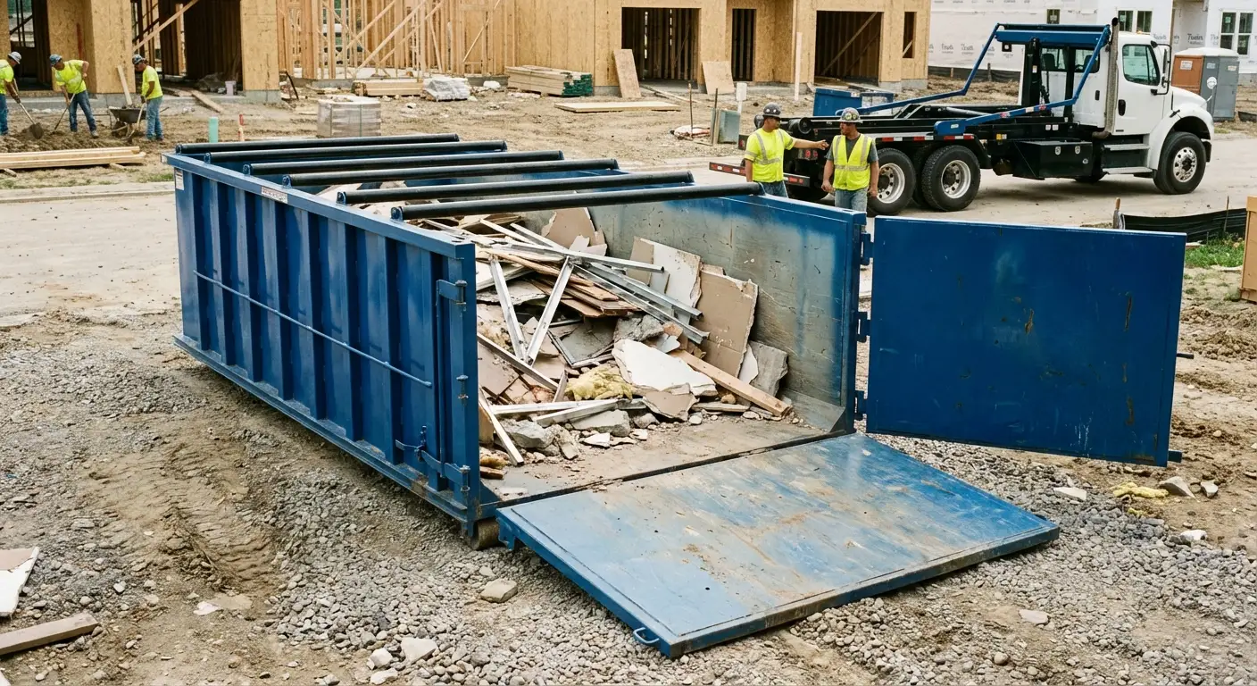 Dumpster with walk-in loading door in Longmeadow, MA